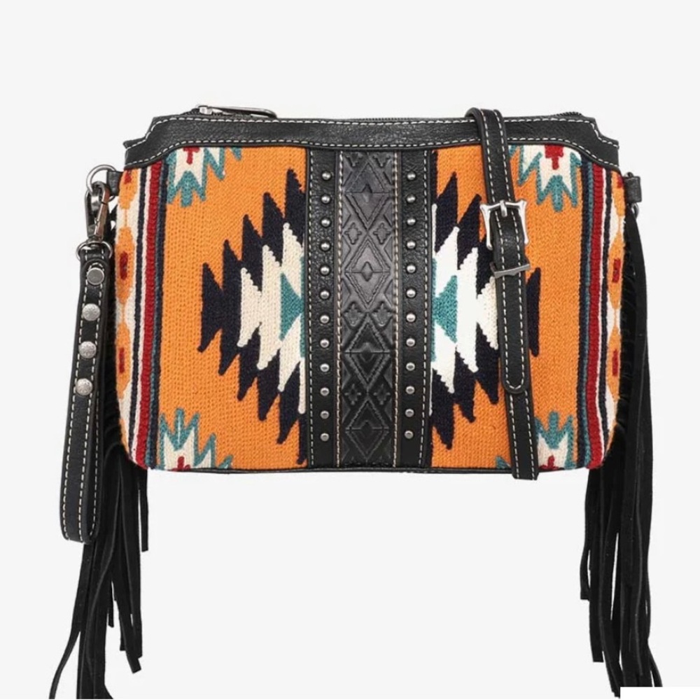Montana West Aztec Tapestry Crossbody Clutch Wristlet